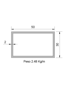 Tubo Rectangular RS-50X30X2...