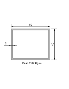 Tubo Rectangular RS-50X40X2...