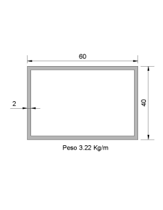 Tubo Rectangular RS-60x40x2...