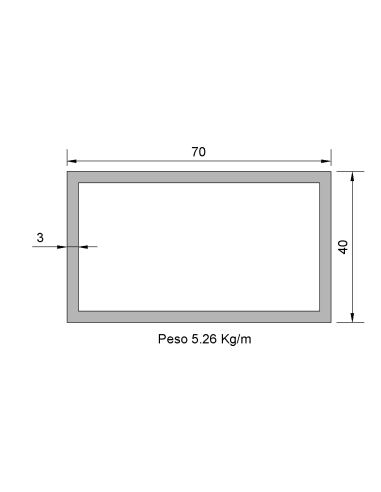 Tubo Rectangular RS-70x40x3 Negro