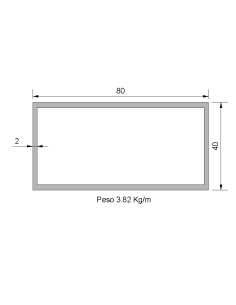 Tubo Rectangular RS-80x40x2...