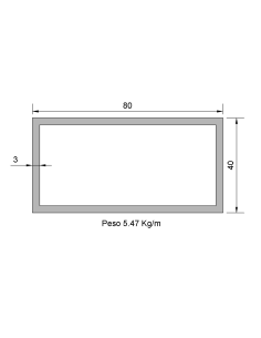 Tubo Rectangular RS-80x40x3...