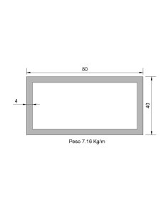 Tubo Rectangular RS-80x40x4...