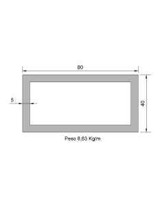 Tubo Rectangular RS-80x40x5...