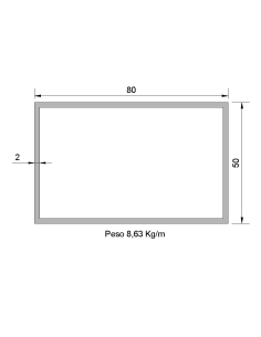 Tubo Rectangular RS-80x50x2...