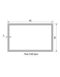 Tubo Rectangular RS-80x50x3...