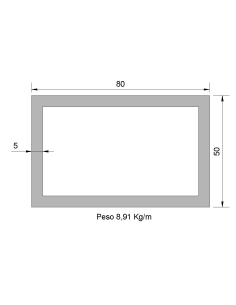 Tubo Rectangular RS-80x50x5...
