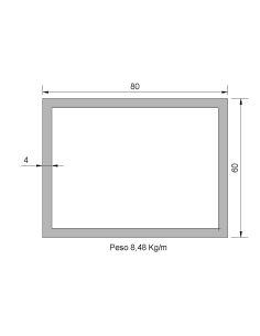 Tubo Rectangular RS-80x60x4...
