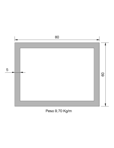 Tubo Rectangular RS-80x60x5...