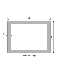 Tubo Rectangular RS-80x60x6...