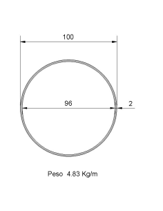 Tubo Redondo DS-100x2 Decapado