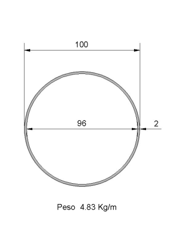 Tubo Redondo DS-100x2 Decapado