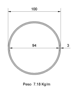 Tubo Redondo DS-100x3 Decapado