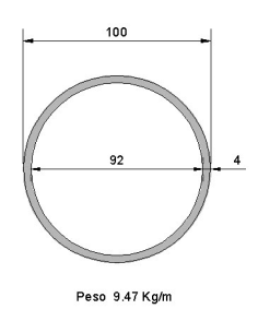Tubo Redondo DS-100x4 Decapado