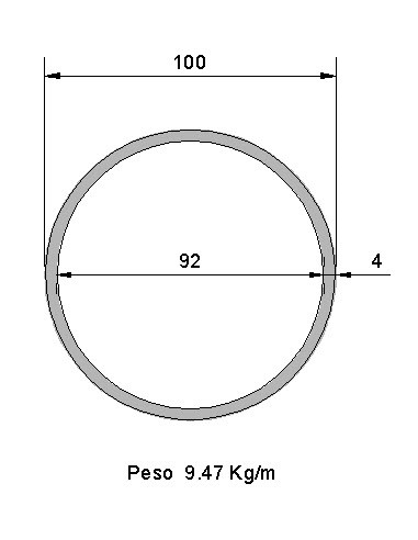 Tubo Redondo DS-100x4 Decapado