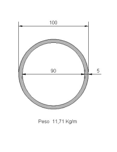Tubo Redondo DS-100x5 Decapado