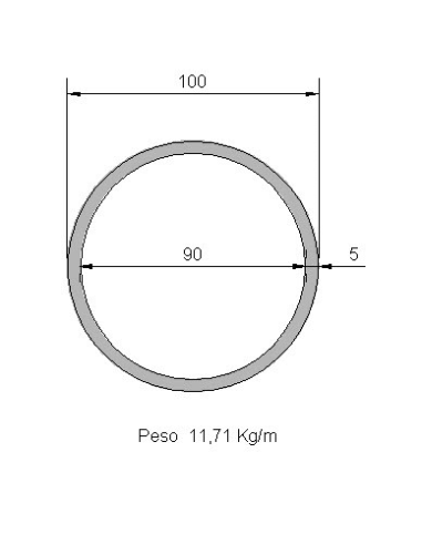 Tubo Redondo DS-100x5 Decapado