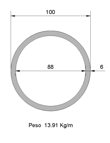 Tubo Redondo DS-100x6 Decapado