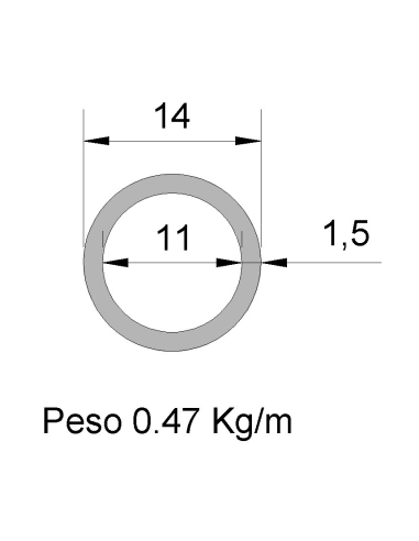 Tubo Redondo DS-14x1.5 Decapado