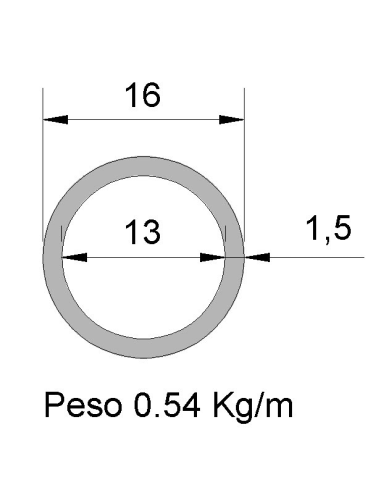 Tubo Redondo DS-16x1.5 Decapado