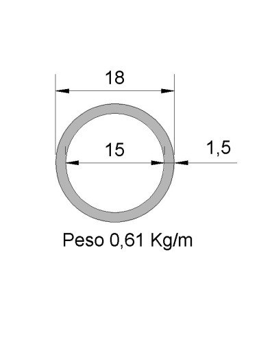 Tubo Redondo DS-18x1.5 Galvanizado