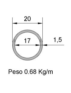 Tubo Redondo DS-20x1.5...
