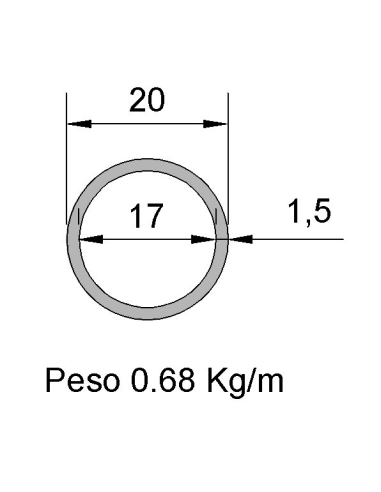 Tubo Redondo DS-20x1.5 Galvanizado
