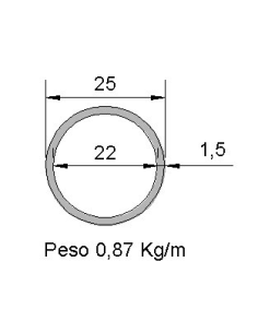 Tubo Redondo DS-25x1.5...