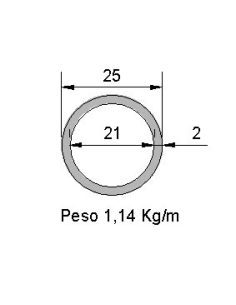Tubo Redondo DS-25x2...