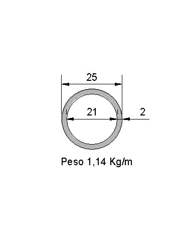 Tubo Redondo DS-25x2 Galvanizado