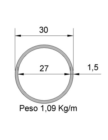 Tubo Redondo DS-30x1.5 Decapado