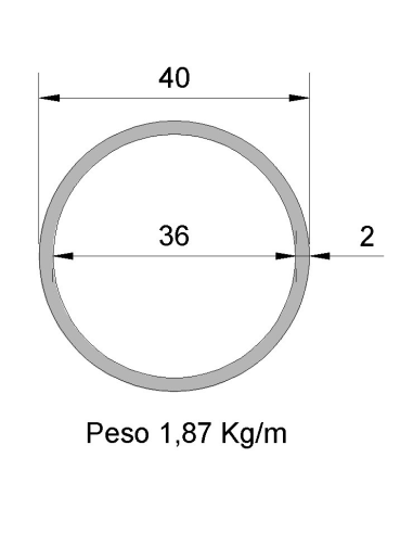 Tubo Redondo DS-40x2 Galvanizado