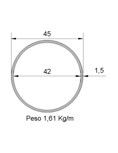 Tubo Redondo DS-45x1.5...