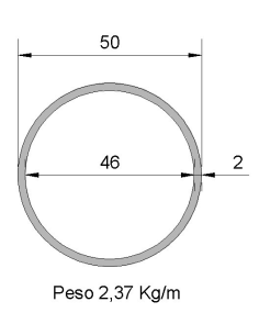 Tubo Redondo DS-50x2...