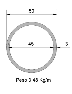 Tubo Redondo DS-50x3 Negro
