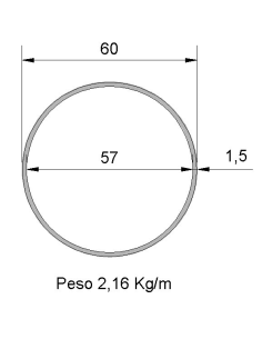 Tubo Redondo DS-60x1.5...