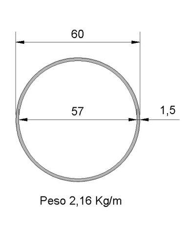 Tubo Redondo DS-60x1.5 Decapado
