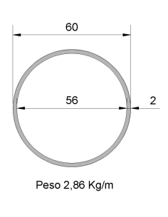 Tubo Redondo DS-60x2 Decapado