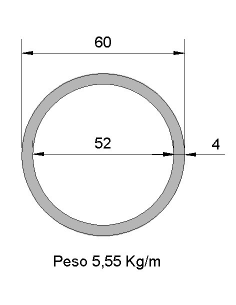 Tubo Redondo DS-60x4 Negro