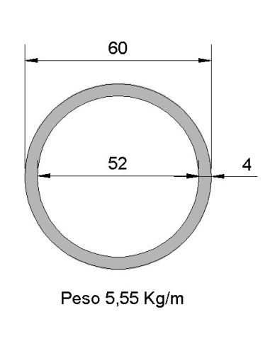 Tubo Redondo DS-60x4 Negro