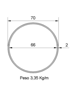 Tubo Redondo DS-70x2 Decapado