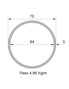 Tubo Redondo DS-70x3 Negro