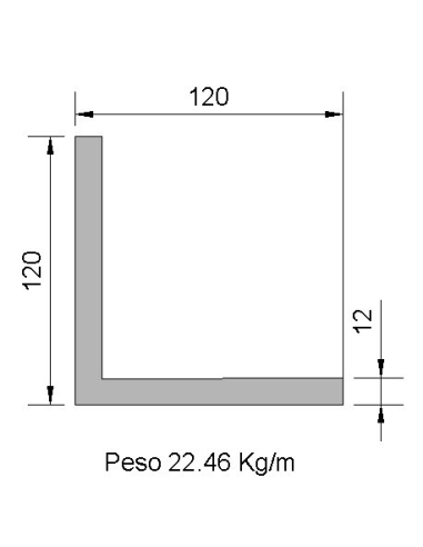 Ángulo L-120x120x12 Negro  6 METROS...