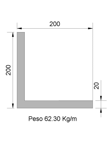 Ángulo L-200x200x20 Negro    62.30