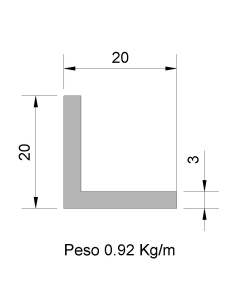 Ángulo L-20x20x3 Negro    0.92