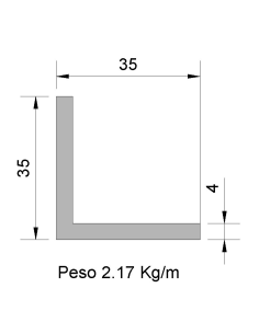 Ángulo L-35x35x4 Negro    2.17