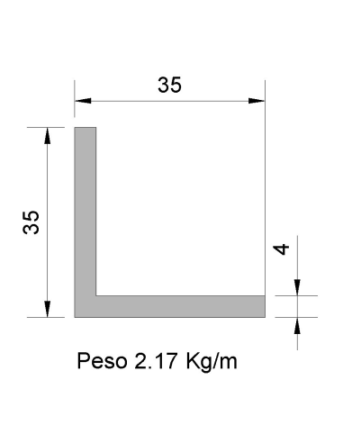 Ángulo L-35x35x4 Negro    2.17