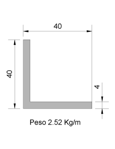 Ángulo L-40x40x4 Negro    2.52