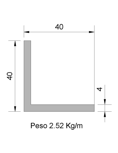 Ángulo L-40x40x4 Negro    2.52
