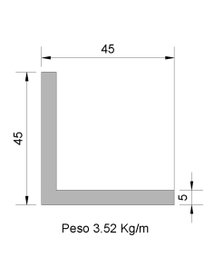 Ángulo L-45x45x5 Negro    3.52